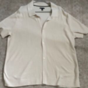 Alfani Men's Casual Cream Button Down Shirt